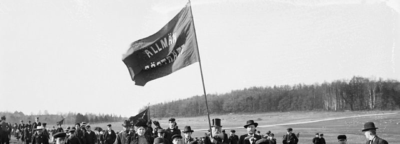 Demonstration för allmän rösträtt på Ladugårdsgärdet  1901